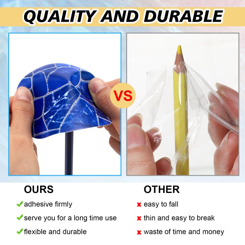 Outus 24 Pcs Vinyl Pool Patch Repair Kit Self Adhesive Pool Liner Plastic Repair Patch Pool Patches for Above Ground Pools Inflatable Boats Air Mattress Products, 4 Inch (Sapphire Blue) - Image 3